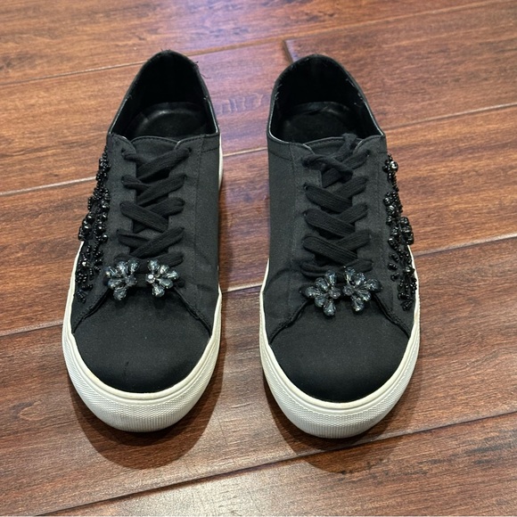 ZARA Satin Beaded & Crystal Embellished Sneakers Limited Edition - Picture 2 of 10